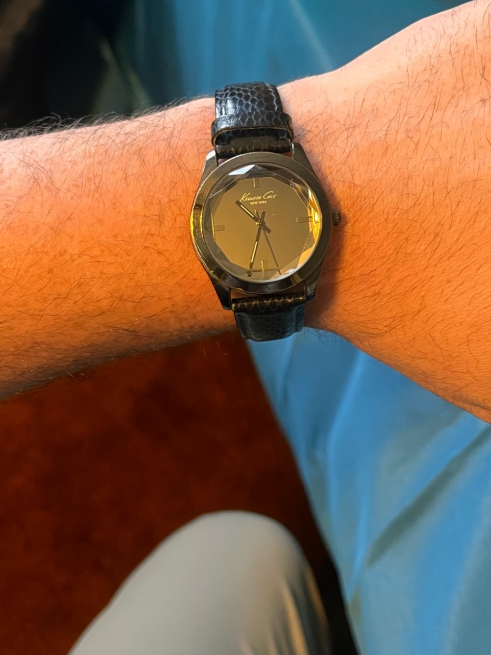 Kenneth Cole Black Dial Faceted Crystal ref KC2669 30mm